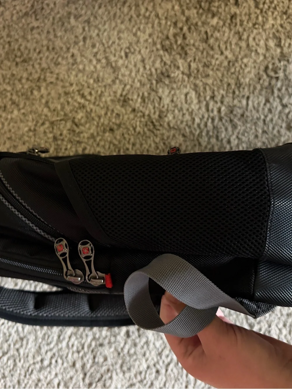 Wenger Swiss Gear Synergy Pro laptop backpack in black and gray.
